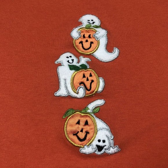 Halloween Ghosts & Pumpkins Shirt Design Originals Studio Treat Women’s M - Picture 4 of 5